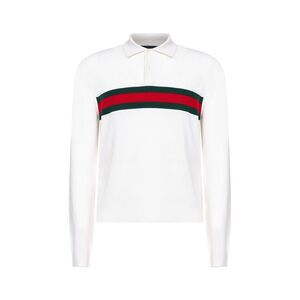 Gucci Men White Web Striped Polo